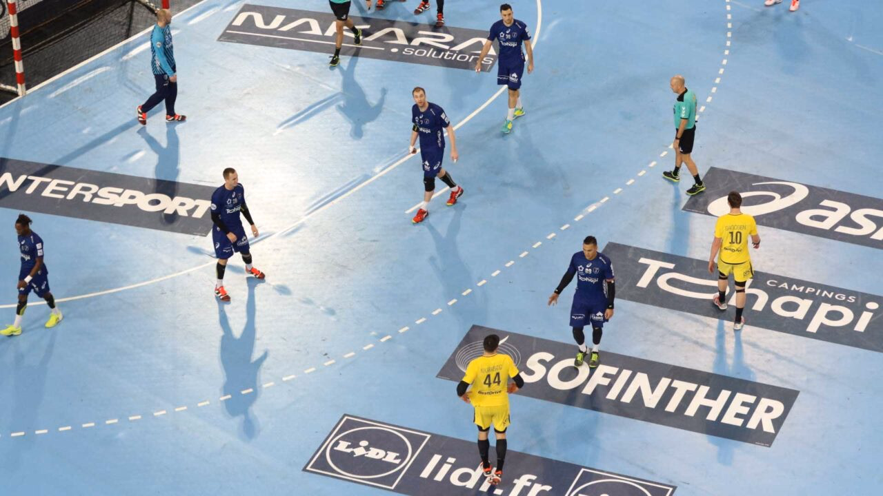 Match de handball en action
