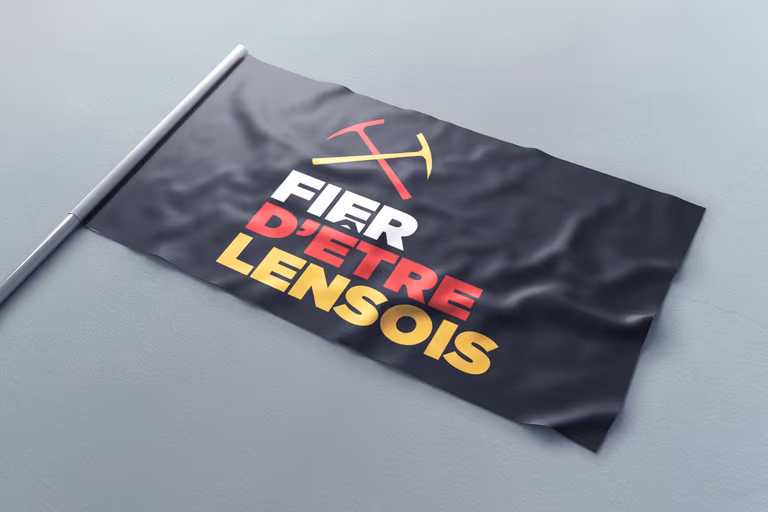 Drapeau de supporter grand format « Fier d’être Lensois » — RC Lens | Nakara Sport