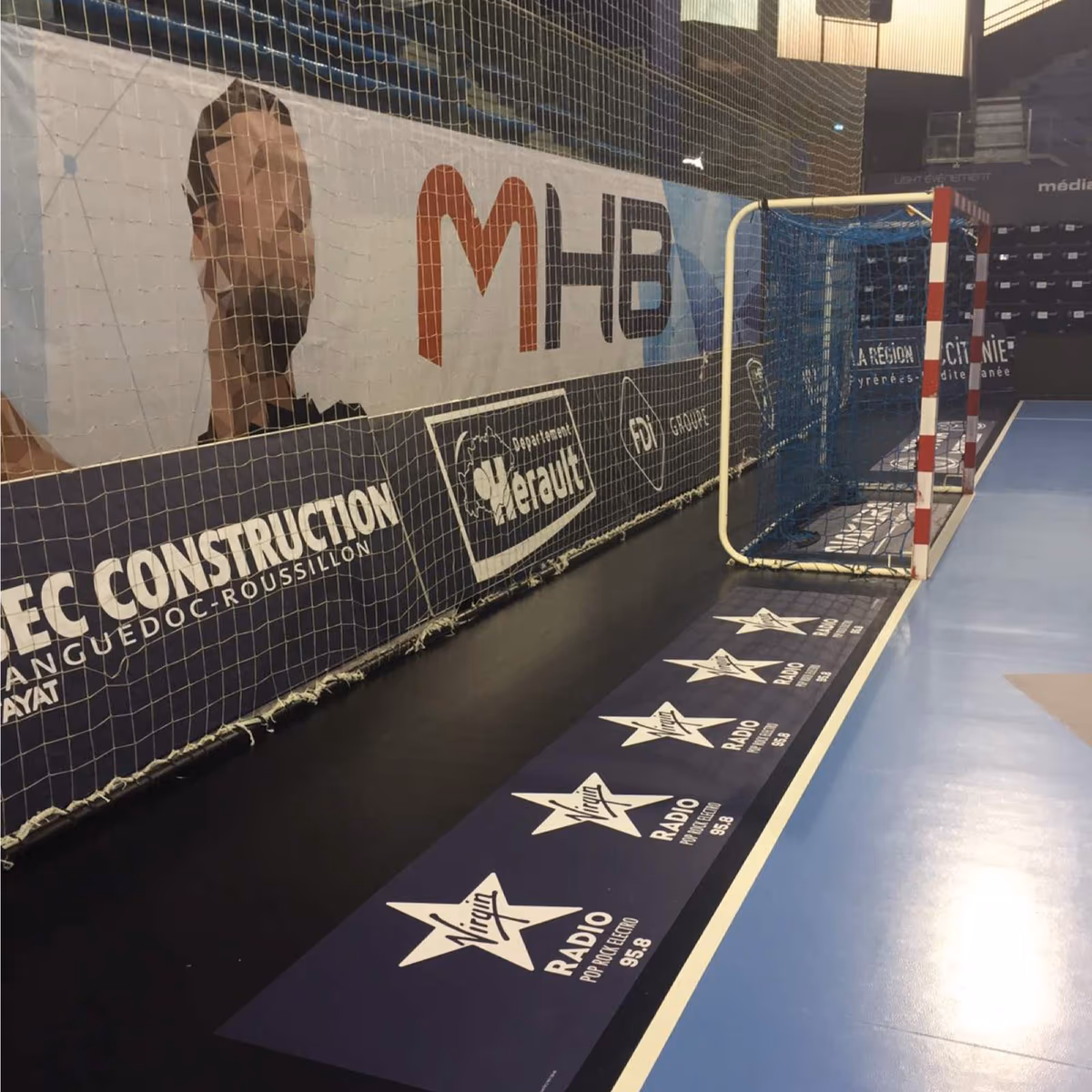 Panneaux publicitaires courtside — MHB Montpellier | Nakara Sport
