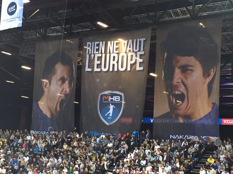 Tifo « Rien ne vaut l’Europe » — MHB Montpellier | Nakara Sport